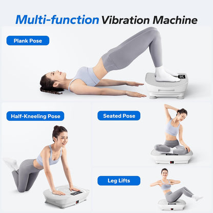 Vibration Plate Exercise Machine, Whole Body Workout Equipment for Women, Bluetooth and Silicone Pedal, Vibration Plate for Lymphatic Drainage, Vibrate Fitness Platform for Weight Loss