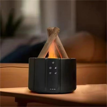 Aromatherapy Machine That Simulates Campfire Flame Lamp, Remote Controlled Air Ultrasonic Air Humidifier with LED Light